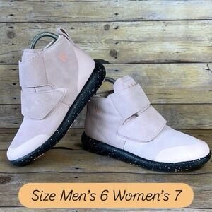 World Boots Lees Spanish Pink Spec Black Suede Velcro Sneakers Mens 6 Womens 7